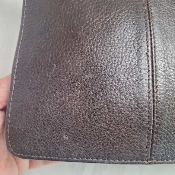 Vintage Fossil Brown Pebbled Leather Small Crossbody Purse - Picture 9 of 16